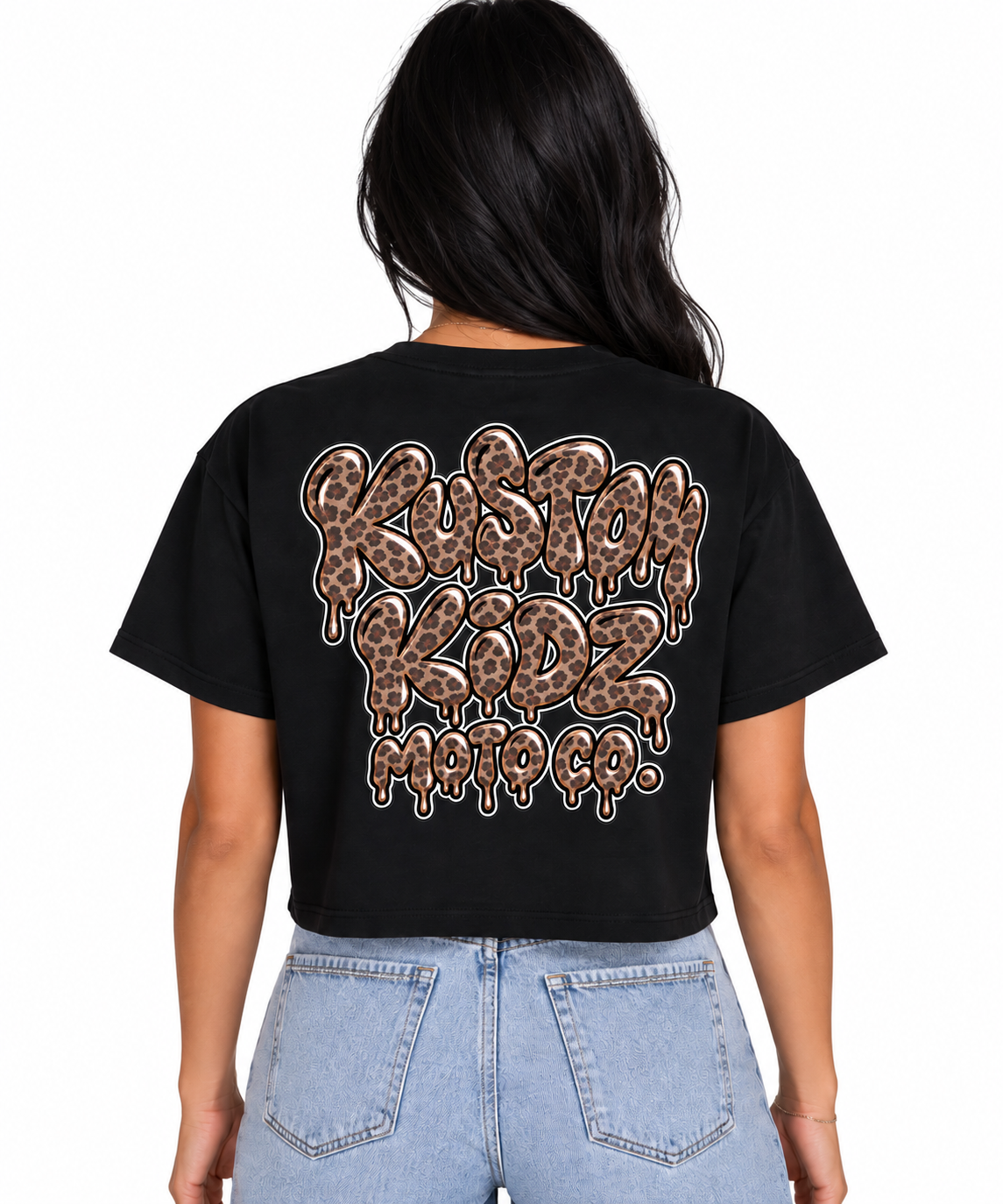 Leopard Cropped Tee - Adults