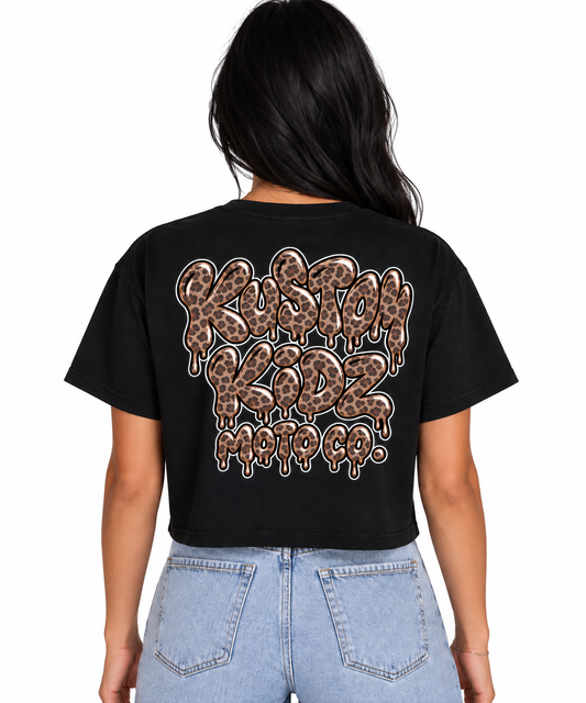 Leopard Cropped Tee - Adults